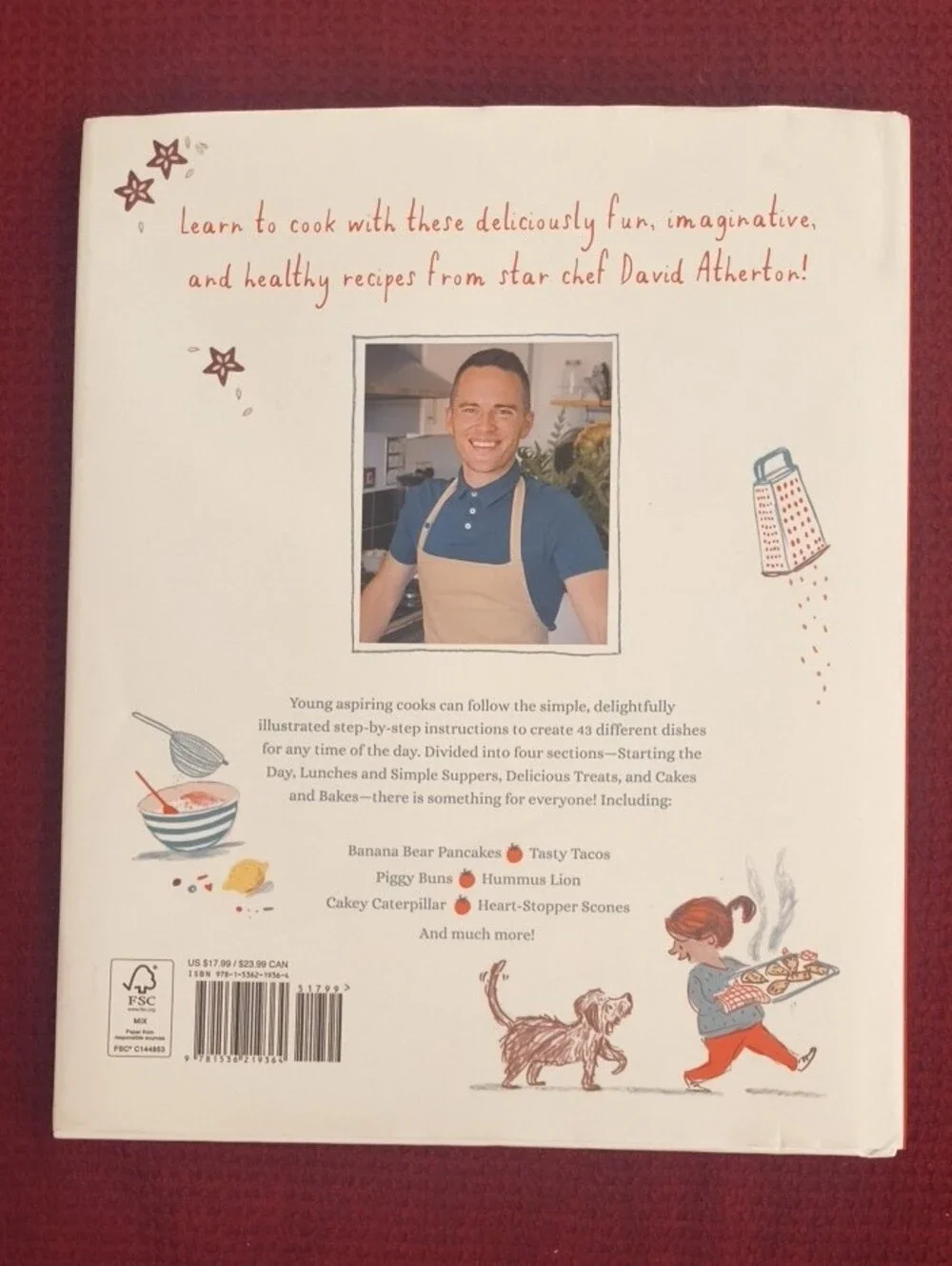 Bake, Make & Learn to Cook By David Atherton Hardcover Children's Cookbook EUC